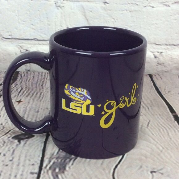 NCAA LSU Tigers Coffee Cup Mug “LSU girl” Purple/Gold Team Spirit Tailgating Fan - Picture 5 of 5